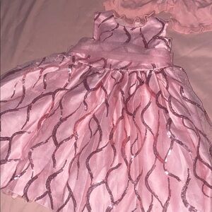 3T Pink Glitter Kids Dress & Cardigan